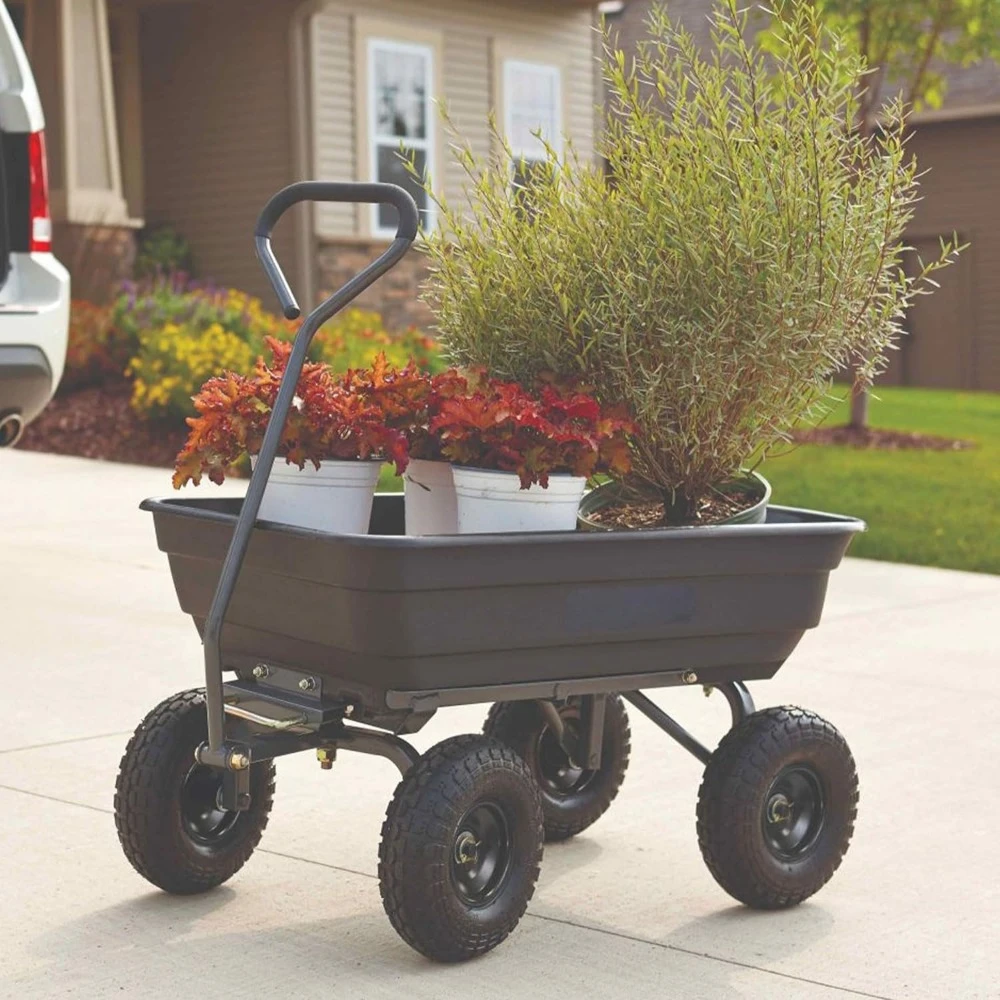 Folding Poly Garden Dump Cart – 600 lb Capacity, 10" Tires 4