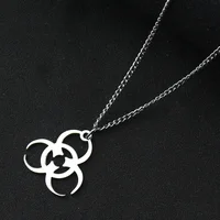 Collier tendance pour hommes et femmes, INS Street Punk Hip-Hop, bijoux, nouveau pendentif avec Logo biochimique en acier inoxydable 2