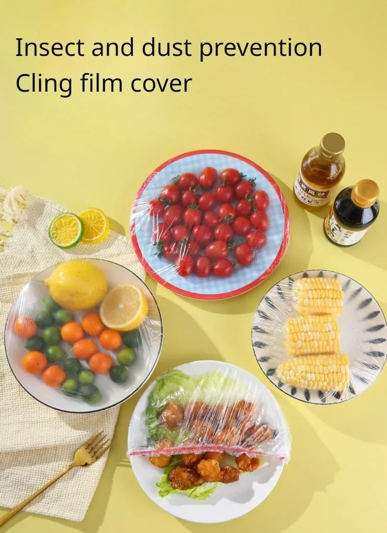 Description Picture 5 of itemDisposable Food Covers Elastic Plastic Wrap Food Grade Fresh-keeping Lids Storage Bag Shoe Covers Shower Headgear Bowl Caps