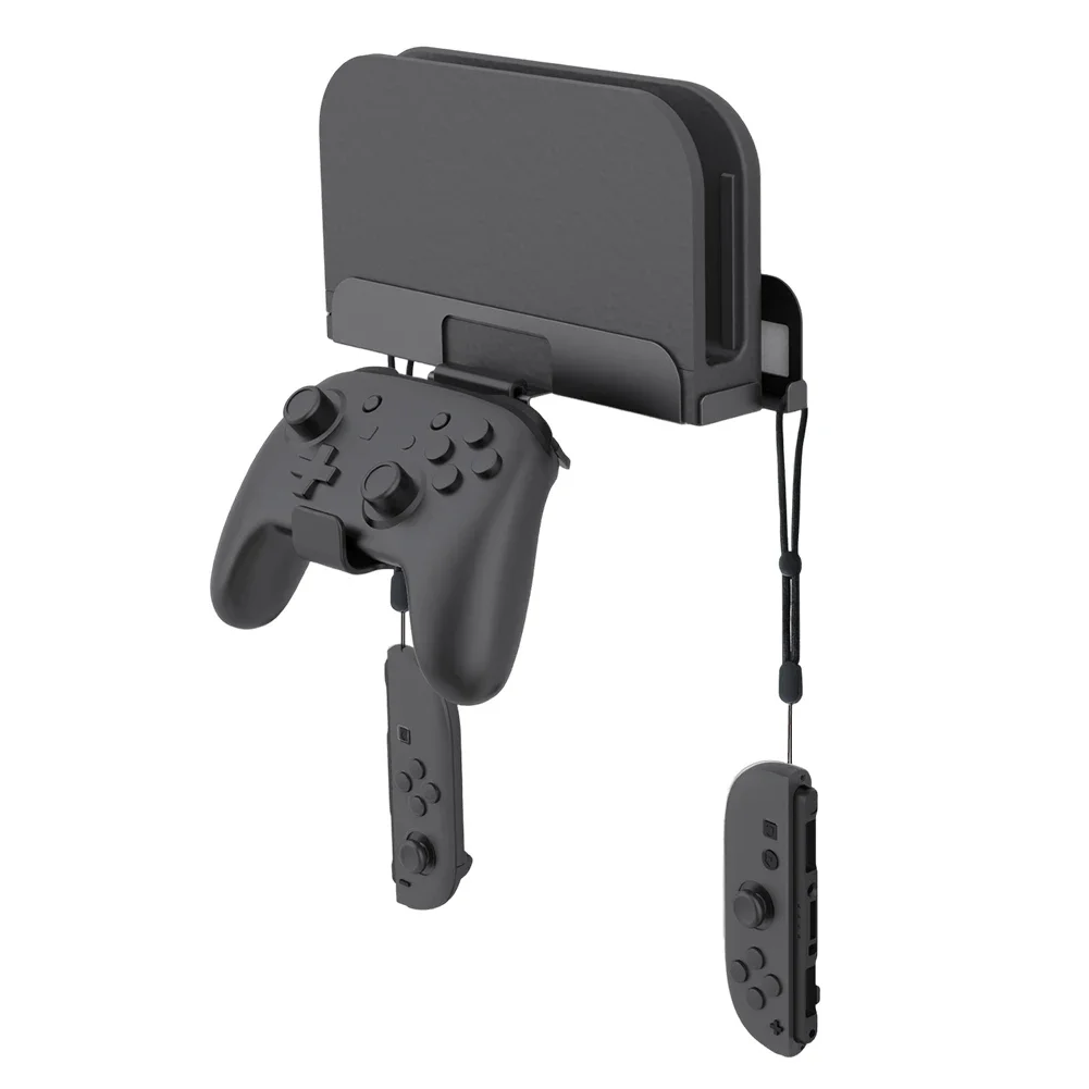 Wall Mount Host Stand for NS2 for Switch 2 Console Metal Wall Stand Bracket with Controller Hook for Switch OLED Game Console