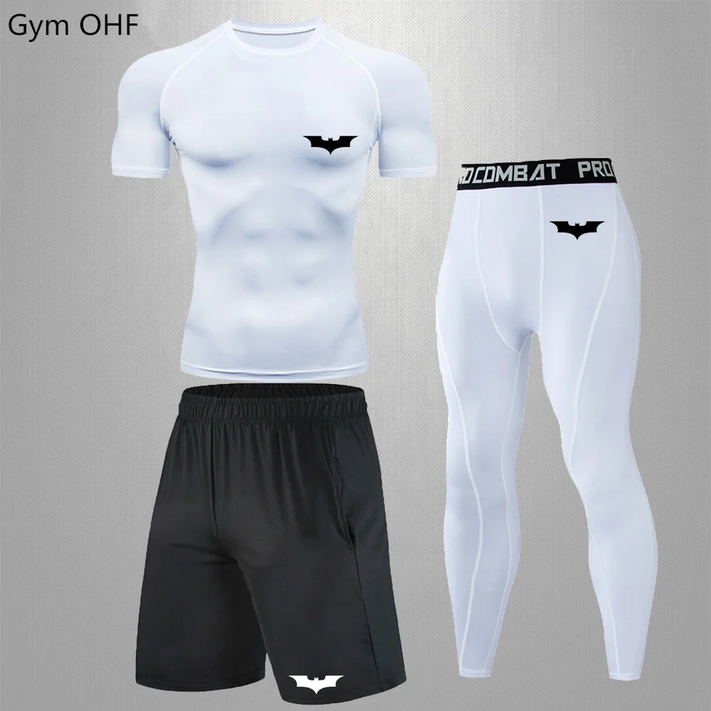 

Sport Sets Men's Fitness Quick-Drying Thermal Underwear Compression T-Shirt Long Sleeve T-Shirt Tights Leggings Sport Track Suit