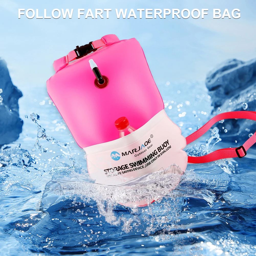 Swimming Water Sport Safety Bag Portable Inflatable Swim Buoy Clothing Wallet Storage with Waist Belt Outdoor Swimming Equipment