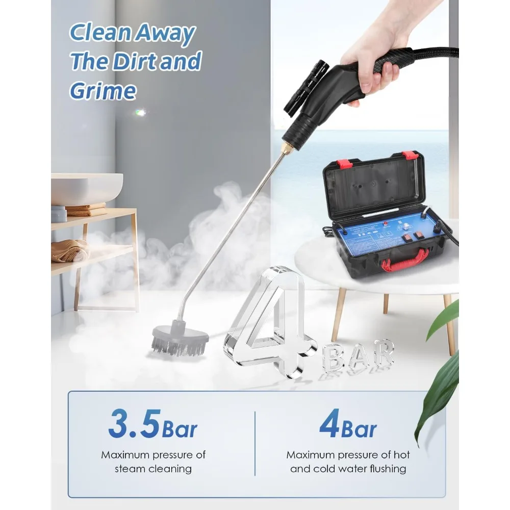 High Pressure Steam Cleaner,Steamer for Cleaning Grout Tile, Heavy Duty Portable Steamer Cleaner for Car Auto 4