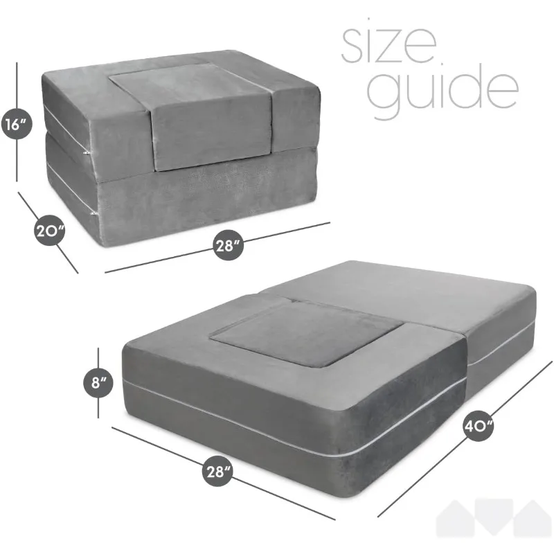 Kids Couch - Modular Kids Sofa for Toddler and Baby Playroom/Bedroom Furniture (Grey Small) 3