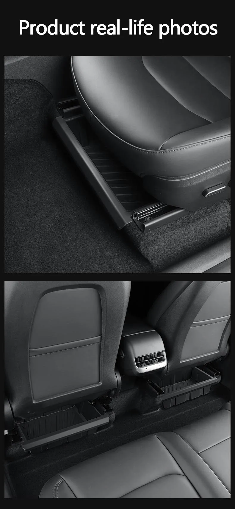 For Tesla Model Y 2021-2024 2025 Juniper Under Seat Storage Box Car Accessories