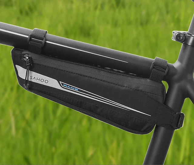WOTOW Fiets-frametas, driehoekige tas, 1,8 l, waterdichte fietstas met zijvak, reflecterende fietstas voor mountainbike, racefiets, e-bike, gravelbike