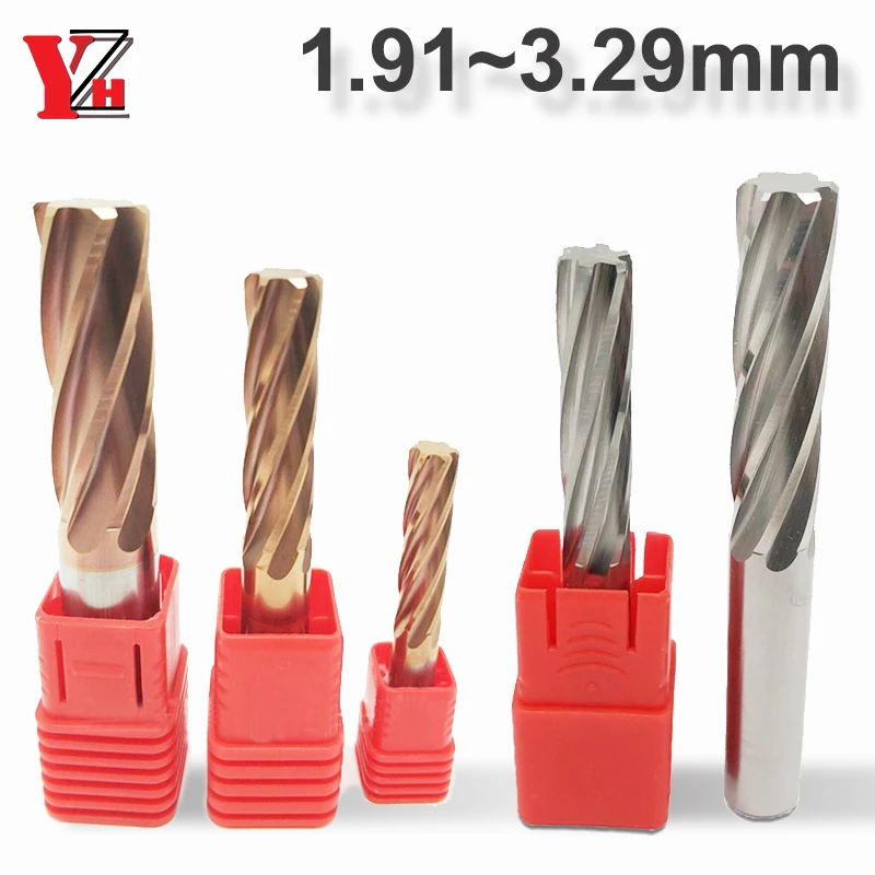 YZH 1.91mm~3.29mm Carbide Machine Reamer HRC50 HRC60 Spiral Groove Tolerance +0+0.005 Harened Steel Metal Cutter CNC Inner Hole yzh 1 91mm 3 29mm carbide machine reamer hrc50 hrc60 spiral groove tolerance 0 0 005 harened steel metal cutter cnc inner hole