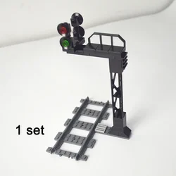 Enhanced Train Accessories and Building Block Set with Wheel Track Parts and Power Functions (Train traffic light)