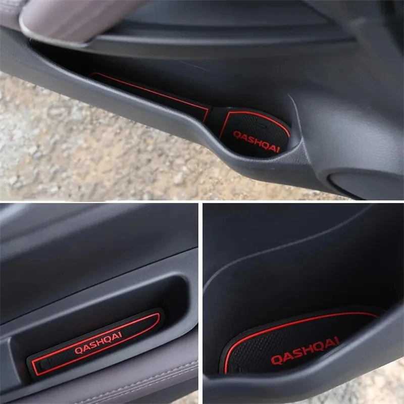 Non-slip auto Interior door gate pad cup mat for nissan qashqai j11 2019-2022,17pcs/lot,car accessories