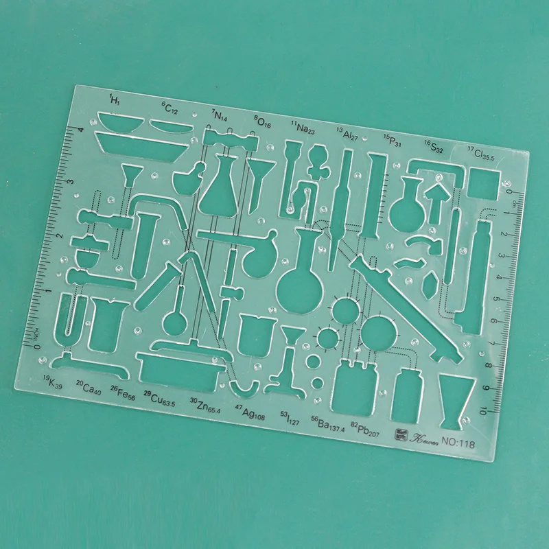 plastic Chemical Templates Physical Chemistry Instruments drawing design ruler for students Flexible