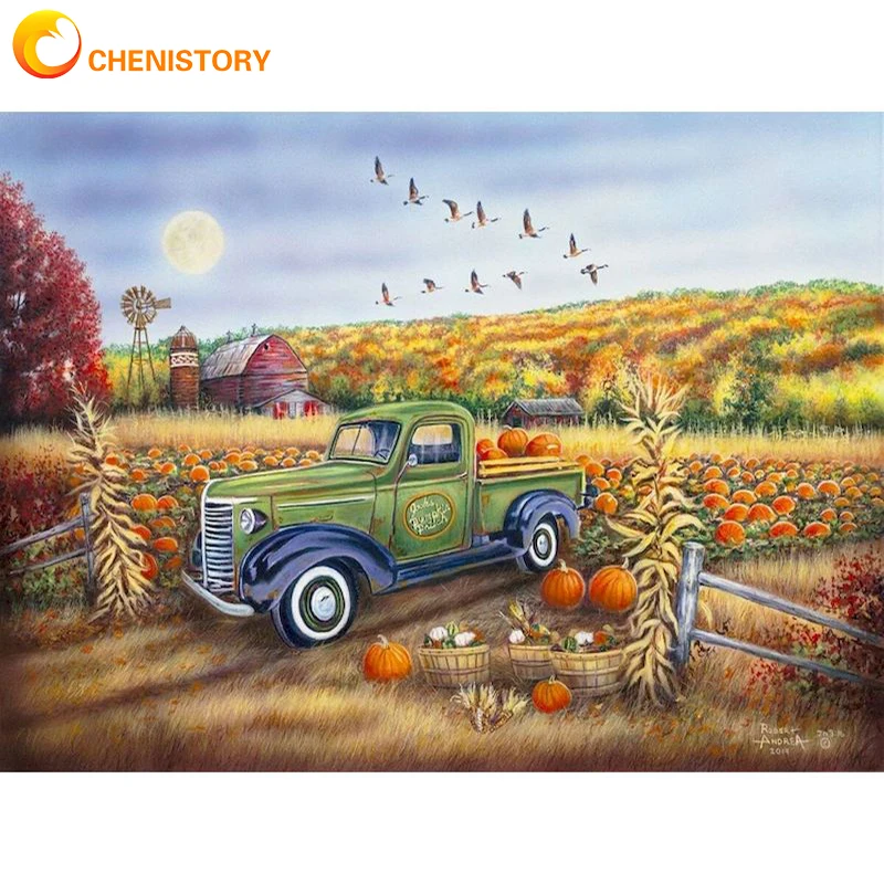 

CHENISTORY Pictures By Number Kits Field Landscape Home Decor Painting By Number Drawing On Canvas HandPainted Art Gift 60x75cm