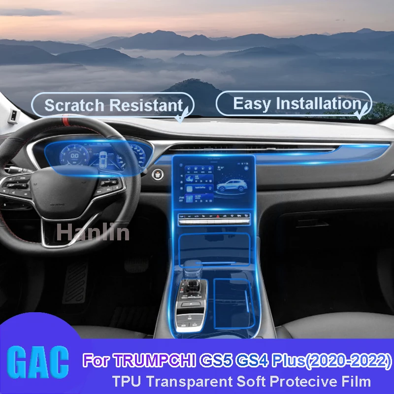 

For TRUMPCHI GS5 GS4 Plus(2020-2022) Car Interior Center Console Transparent TPU Protective Anti-scratch Repair Film Car Sticker