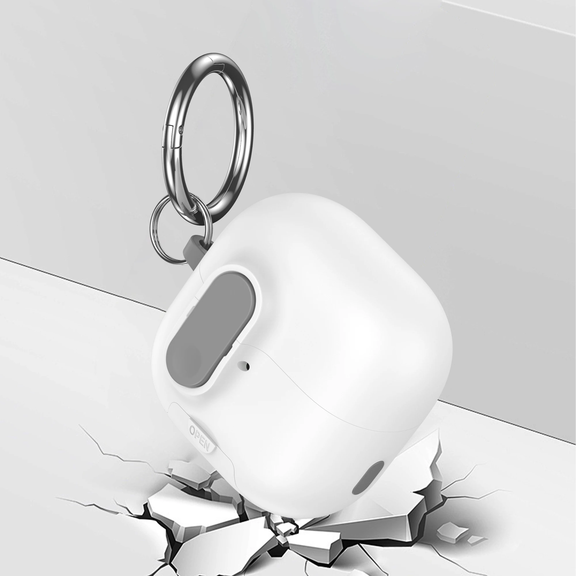 Shockproof Earphone Case with Keychain and Hook