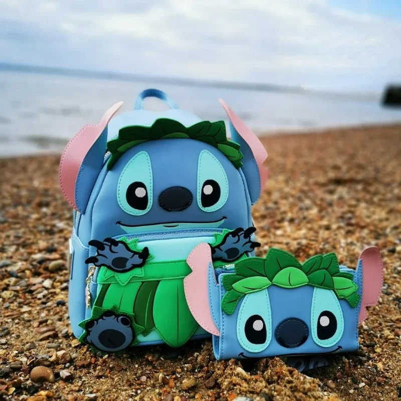 

MINISO Disney Stitch Mini Backpack Luxury Brand Women's Backpack Cartoon 2-Piece Casual Backpack Original Children's Schoolbag