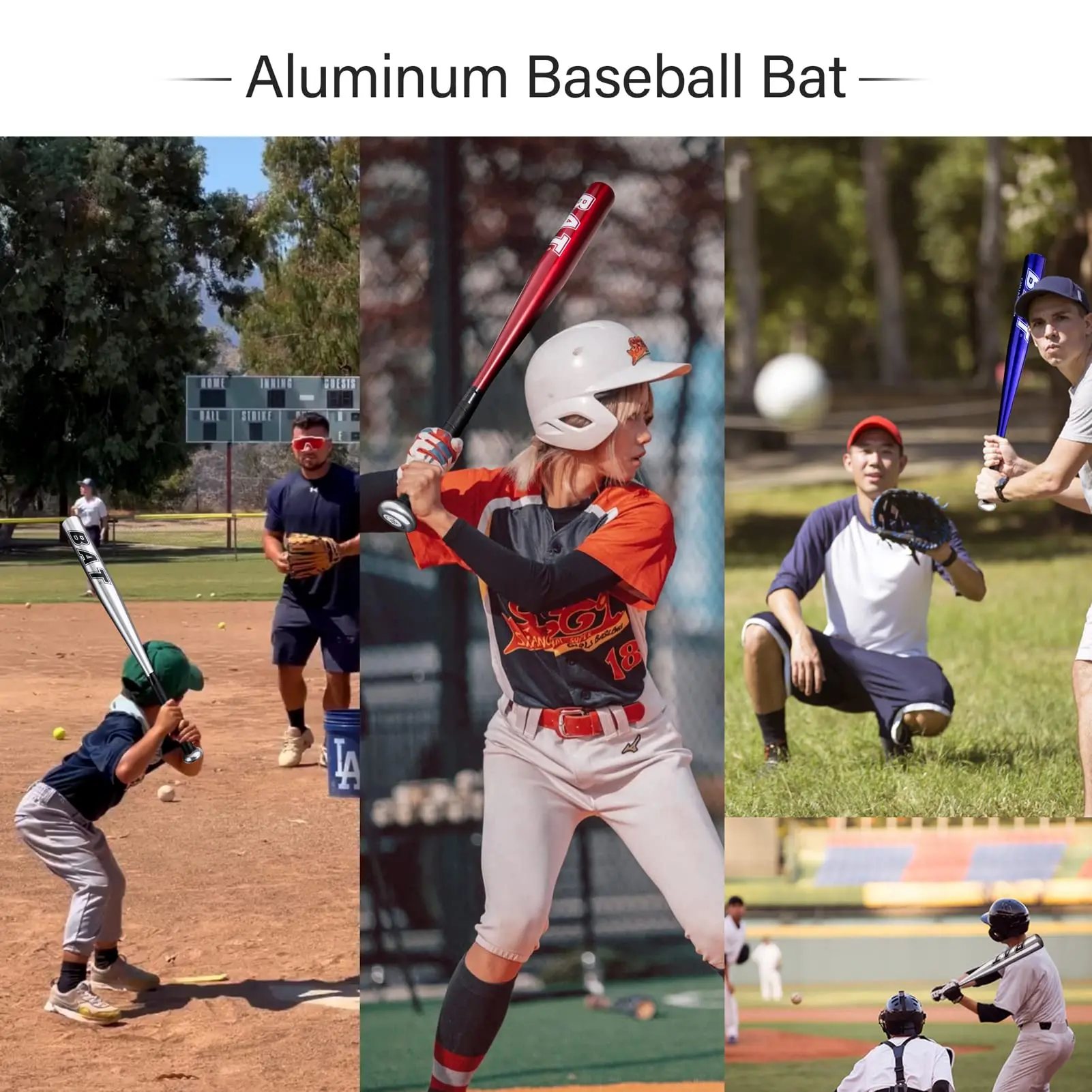 20 inch Training Softball Baseball Bat Stick Aluminum Baseball Bat Bar Home Defense Self-Defense Baseball Bat