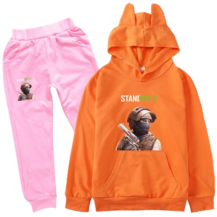 Heißes Spiel Abstands halter 2 Kleidung Kinder Sweatshirts Hoodies Hosen 2 stücke Set Baby Jungen Sportswear Kleinkind Mädchen Trainings anzug Kinder-Sets – Detail 9