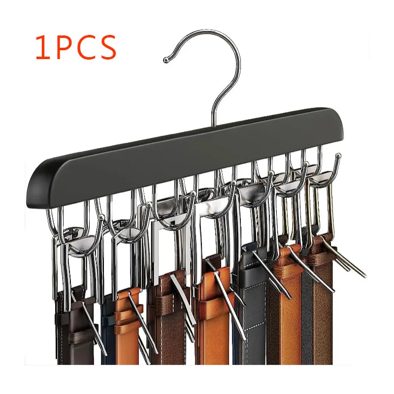 Luxury Wooden Belt and Scarf Organizer for Wardrobe Storage and Accessories