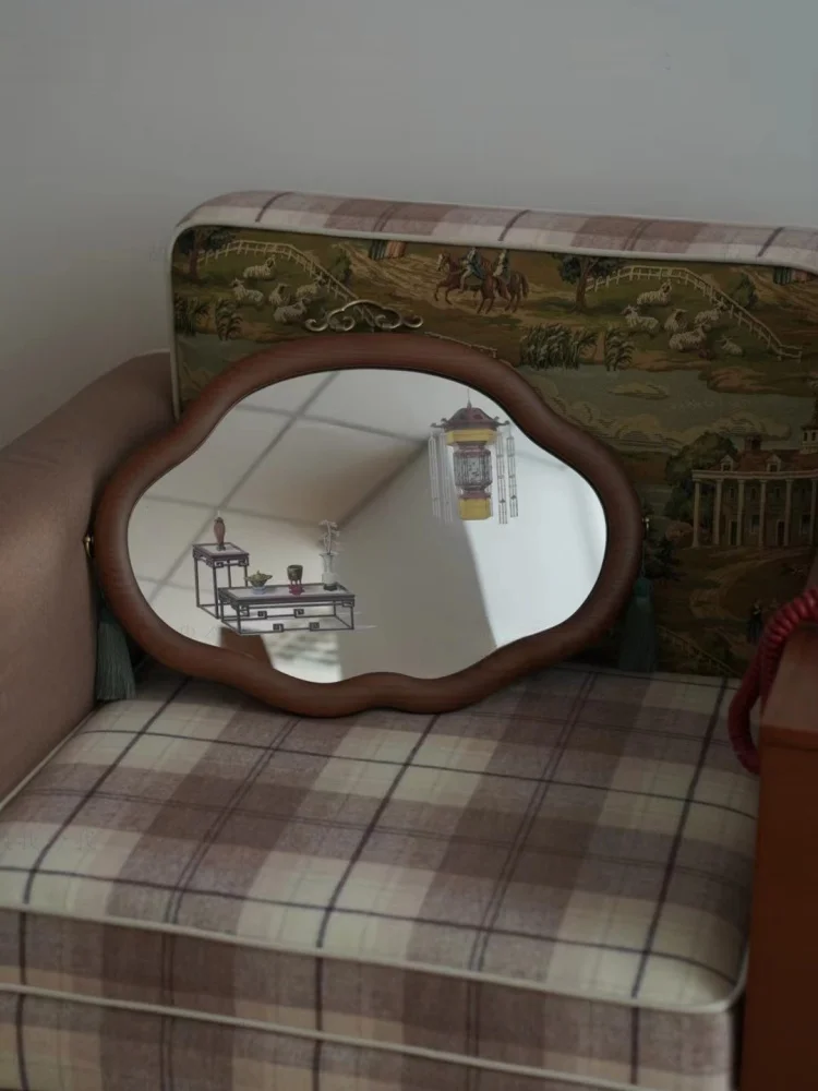 Ruyi mirror Chinese wall-mounted multi-functional dressing mirror living room bathroom special-shaped hanging retro 8