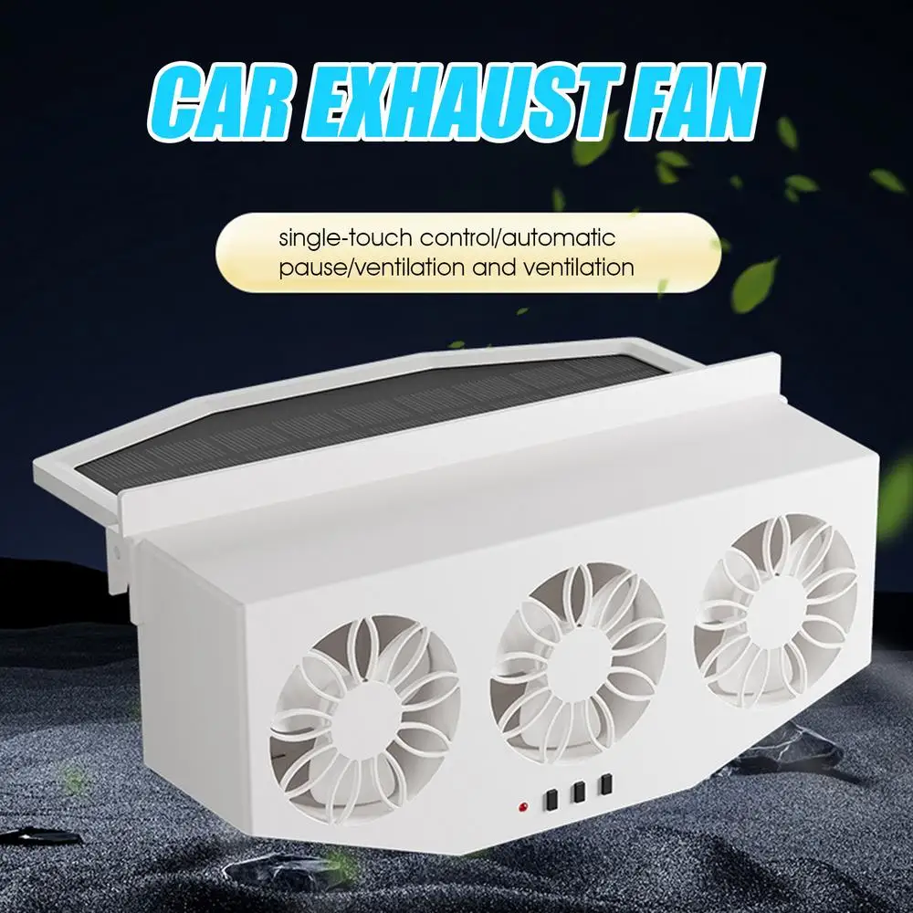 Car Window Exhaust Fan Car Solar Power Air Vent Radiator Fans Creative Vehicle Purifier With Cooler For Auto Rv Motorcycle