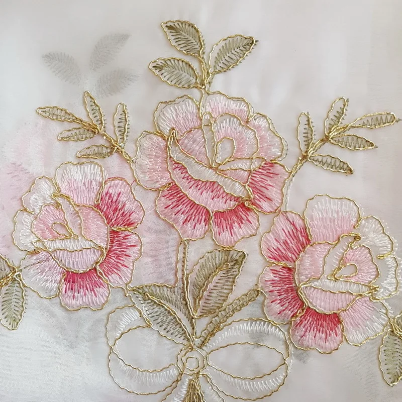 Sheer Curtains Window Curtains Decor Curtains Junwell Polyester Organza Embroidery Ribbon Roman Floral Kitchen Living Room Balcony