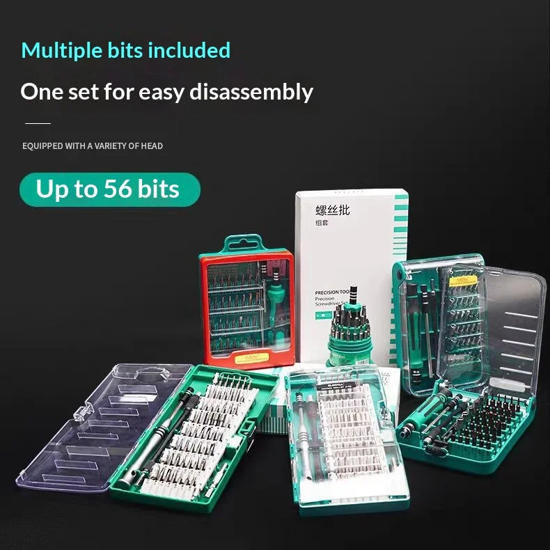 정밀 드라이버 세트 33-in-1/45-in-1/61-in-1 전자제품 수리용 자석 비트(핀셋, 흡착컵 및 케이스 포함)