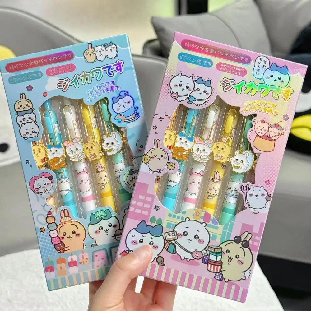 

Miniso Chiikawa мультипликационная гелевая ручка, 6 шт., Милая Черная ручка с большим значением 0,5 мм, канцелярские принадлежности, Студенческая ручка для подписи, письменные принадлежности, подарок