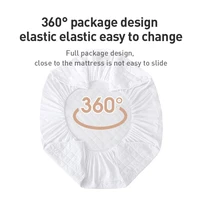 Waterproof Throw Mattress Cover Bed Fitted Sheet Mattress Protector Single/Double/140/160 Muti Size  Gray/White 5