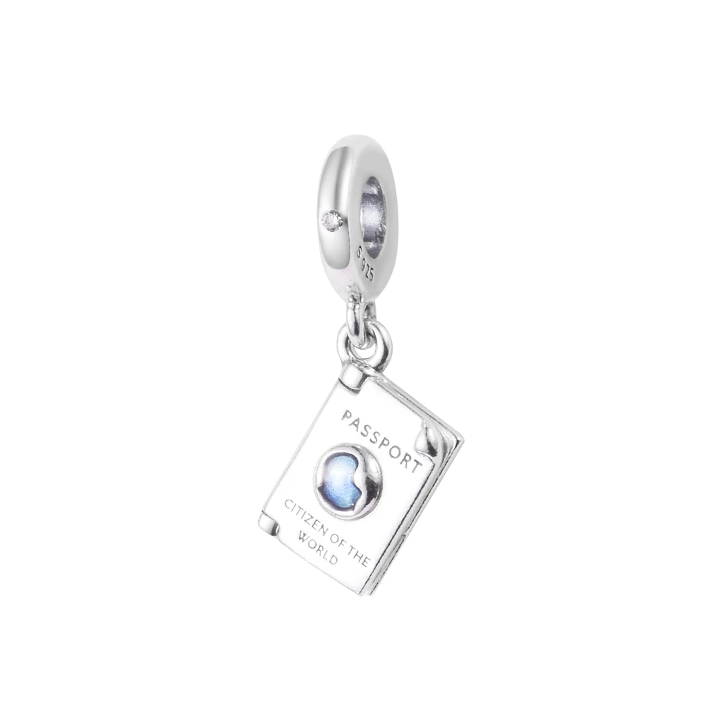 

DIY Fits for Brand Charms Bracelets Openable Passport Dangle Beads 100% 925 Sterling-Silver-Jewelry Free Shipping