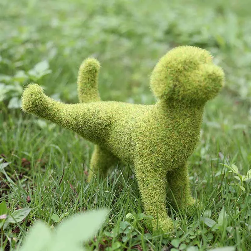 

Anime Figure Outdoors Courtyard Meadow Green Simulation Flocking Puppy Garden Decoration Animal Funny Toys For Boy Girl Gift