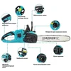16Inch Brushless Cordless Electric Chainsaw Rechargeable Woodworking Tools For Orchard Branch Handheld Cutter For Makita Battery 4