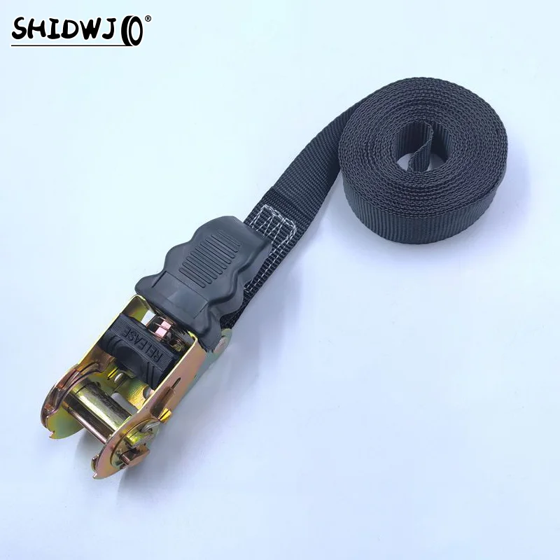 1pcs Adjustable Secure Tie-Down For Safe Luggage Transport Heavy-Duty Car And Truck Front Cargo Ratchet Strap With Metal Buckle