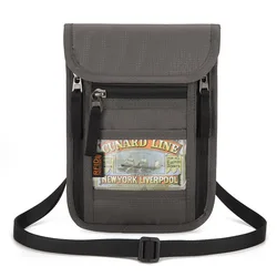 RFID Blocking Travel Neck Wallet and Passport Holder - Anti - Theft Document Organizer (Dark Gray)
