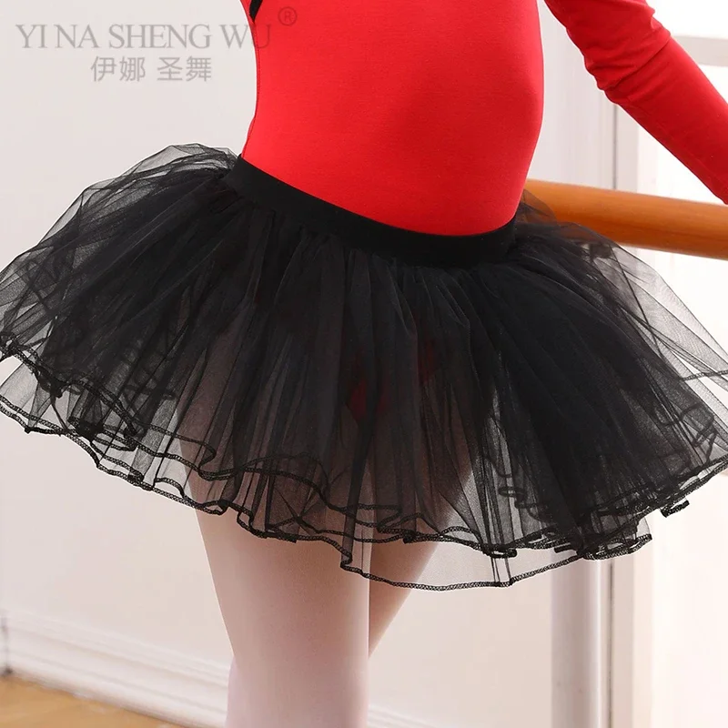 Girls Ballet Tutu Skirt 4 Layers Mesh Yarn Tulle Ballet Dance Short ballet skirts girls dance costumes tutu skirt