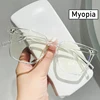 Luxury Women's Square Myopia Glasses High Definition Minus Eyeglasses Diopter Unisex Anti-blue Light Prescription Near Sight 1