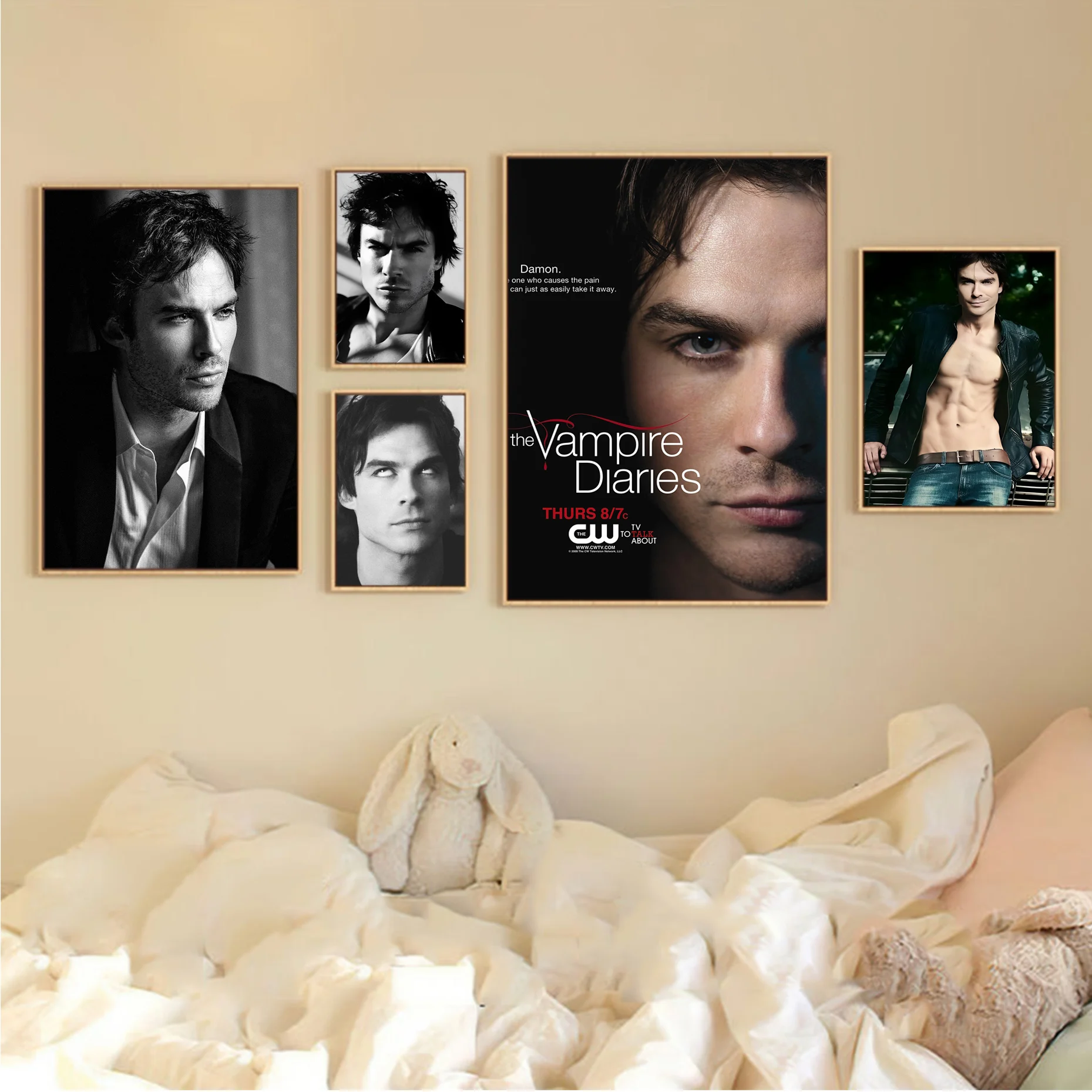 The Vampire Diaries Ian Somerhalde Whitepaper Poster Decoracion Pittura Wall Art White Kraft Paper Kawaii Room Decor