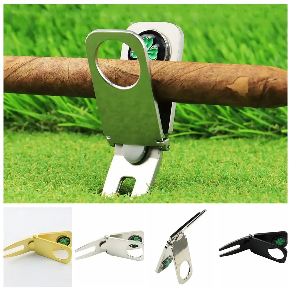 Divot Tool Putting Green Fork Ball Marker Clover Golf Green Fork 6 in 1 Portable Golf Pitchfork Divot Repair Tool