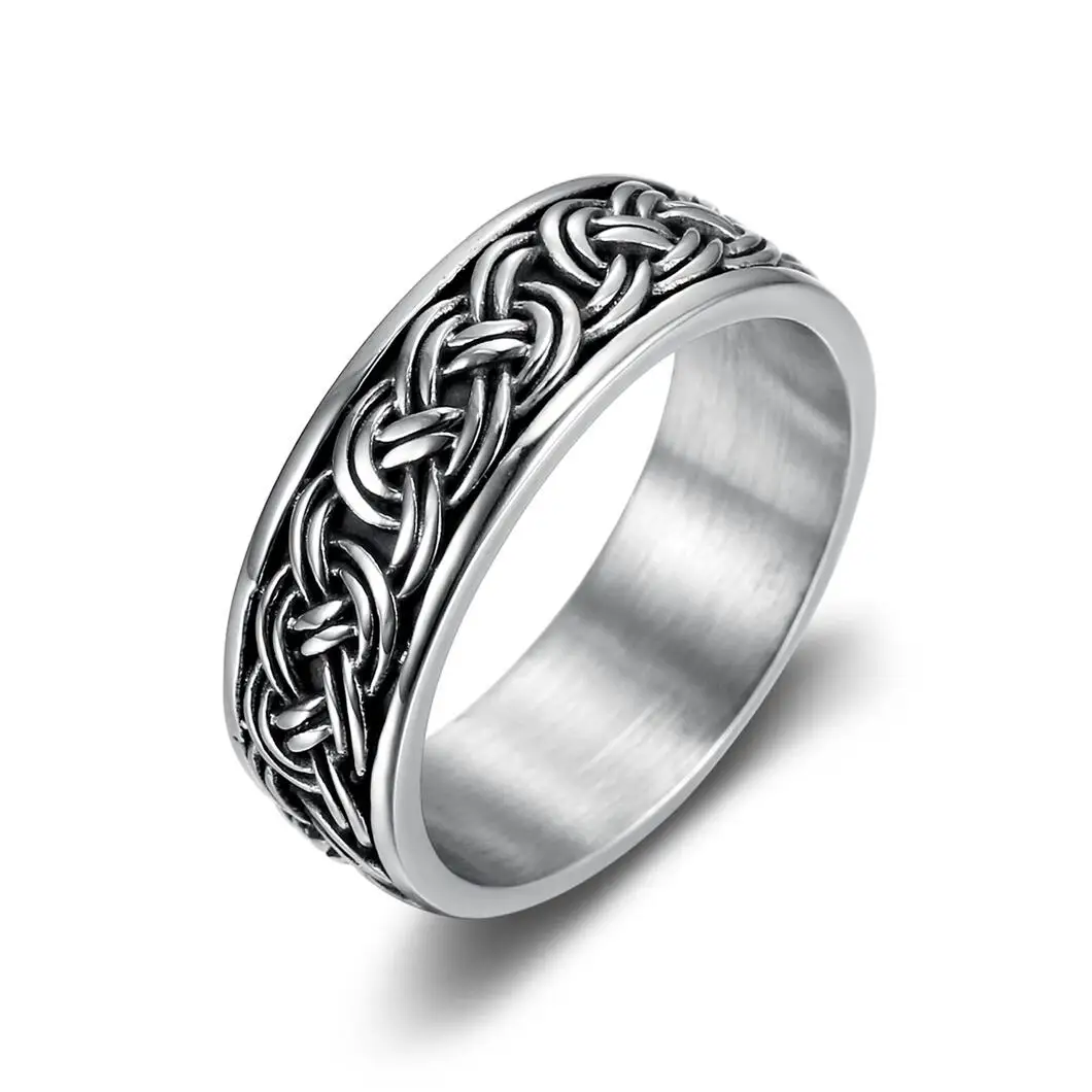 Norse Viking Wolf Ring Gioielli In Acciaio Inossidabile Claddagh Style Nodo Celtico Uomo Donna Fede Nuziale All'Ingrosso Smr0016