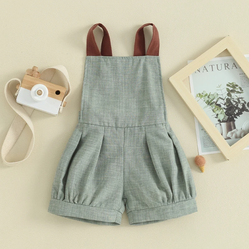 

Baby Boys Shorts Overalls Suspender Backless Loose Romper Jumpsuits Infant Playsuit Toddler Clothes Summer