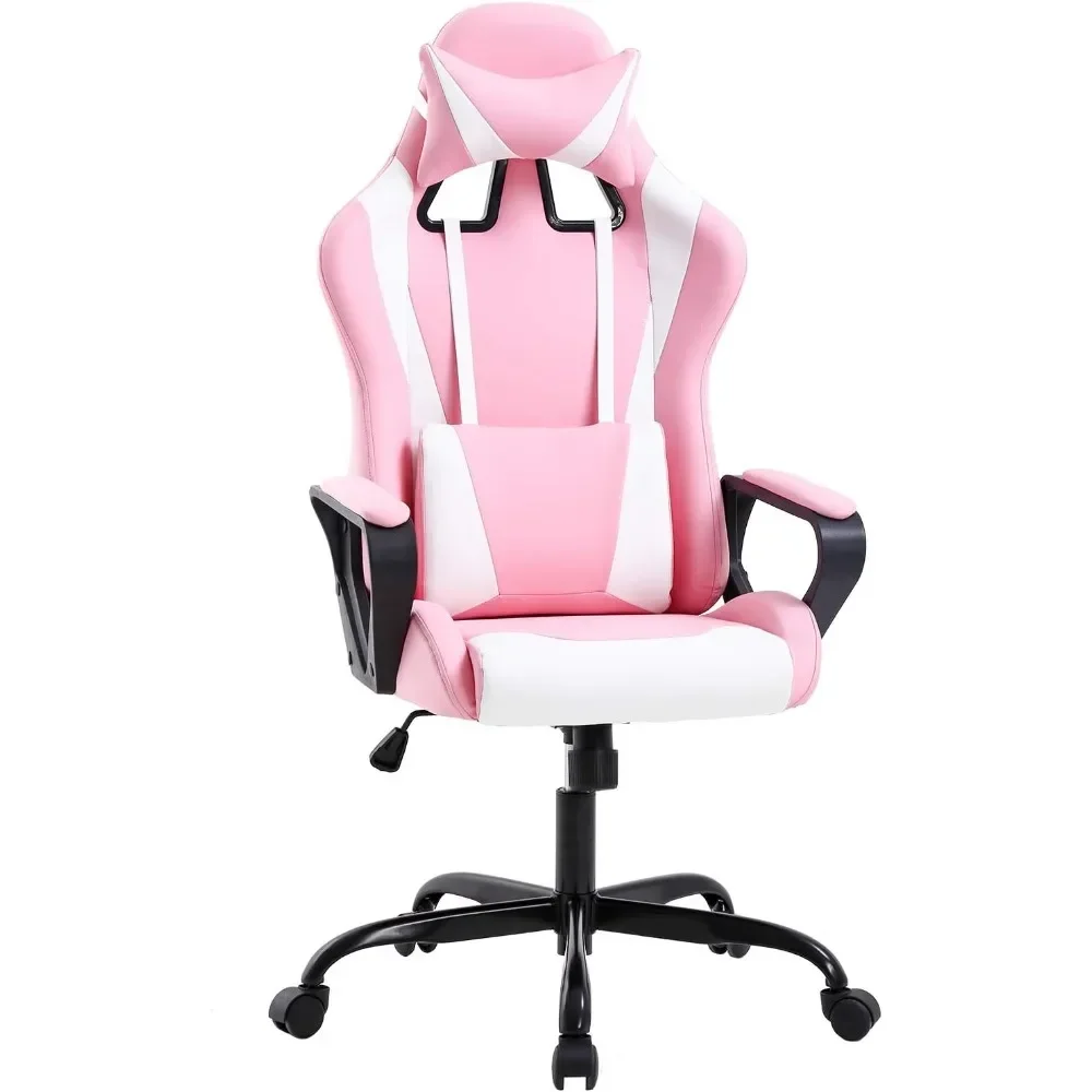 Gaming Chairs Office Chairs Desk Chair Ergonomic Executive Swivel Rolling Computer Chair with Lumbar Support, Pink 2