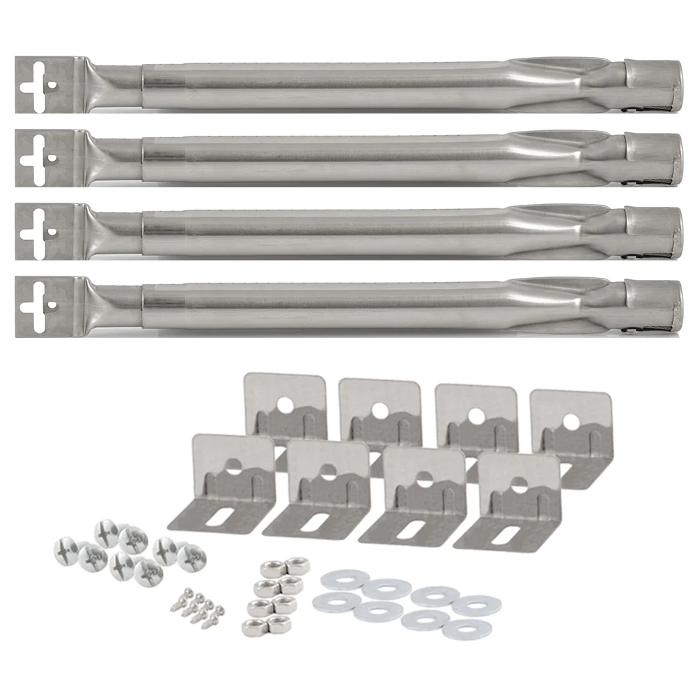 4Pcs BBQ Universal Stainless Steel Burner Set For Gas Grill 35-42cm Hole 11mm Suitable For Gas Grills Grilling Replace Parts grill burner tubes gas burner nozzle kit