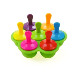 Silicone Ice Cream Pop Maker - Portable DIY Popsicle Mould for Baby Food & Fruit Shakes (Green)