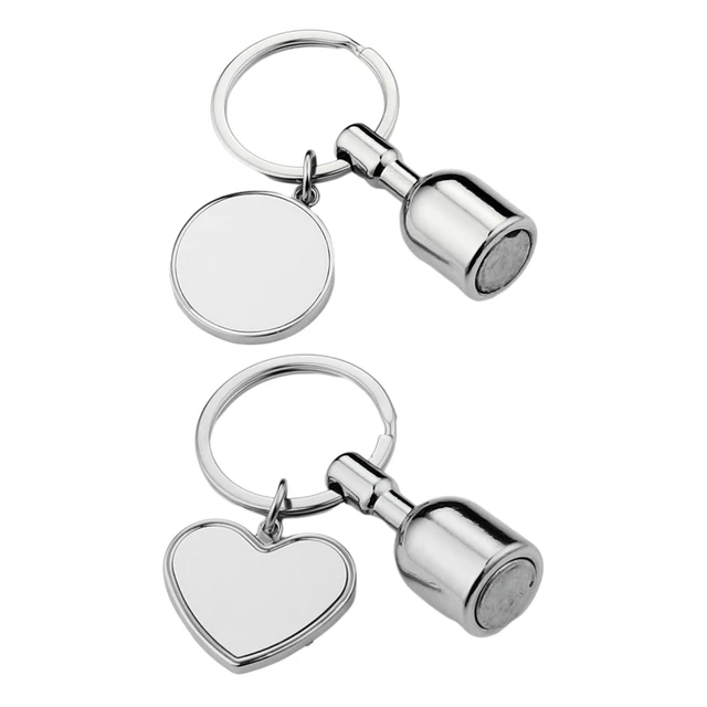 Sublimation Blanks With Metal Round Key Rings For Heat Press