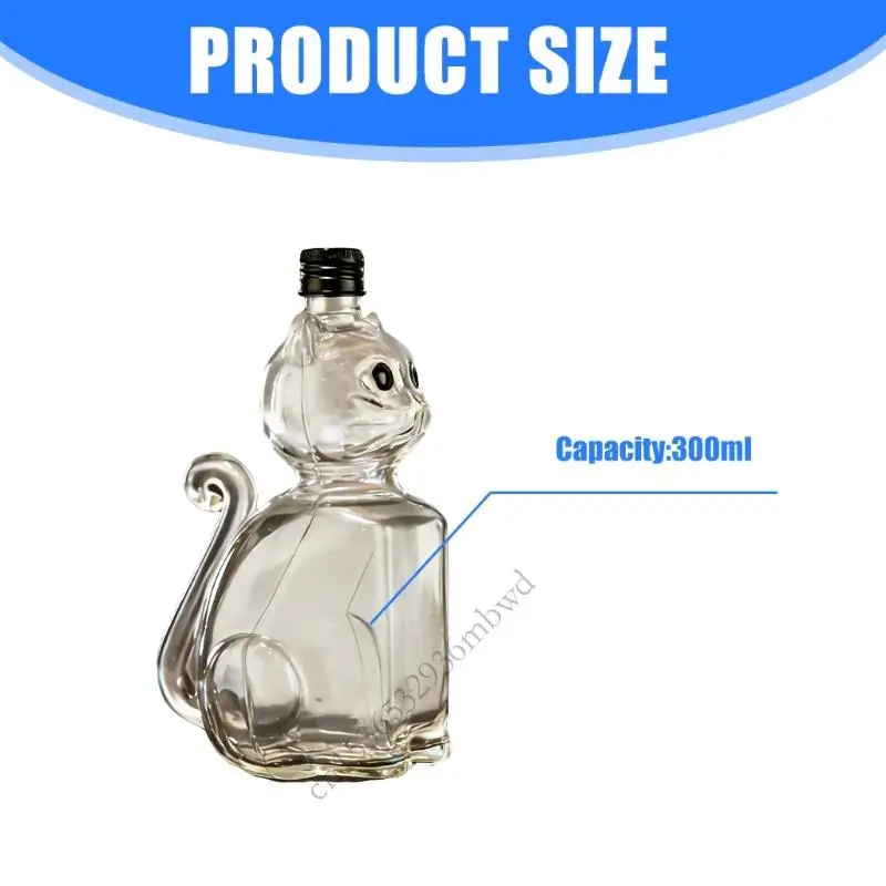 독특한 고양이 디자인 고붕규산 유리 위스키 디켄터 기능 안전한 알코올 보관 및 가정용 밀폐 씰 K43D