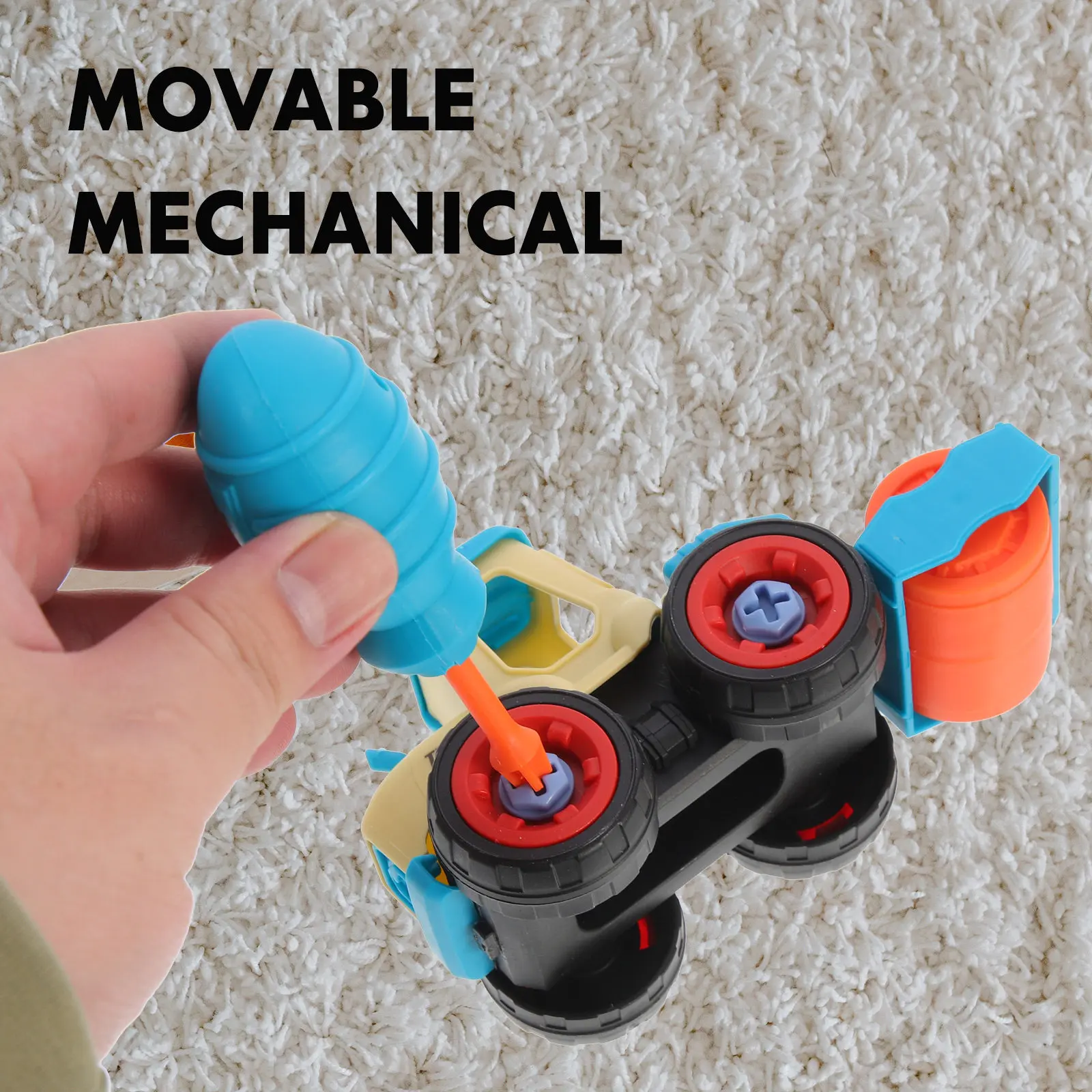 1 세트 엔지니어링 자동차 교육용 DIY 너트 조립 플라스틱 자동차 어린이 실습 능력 훈련 생일 선물 및 선물용