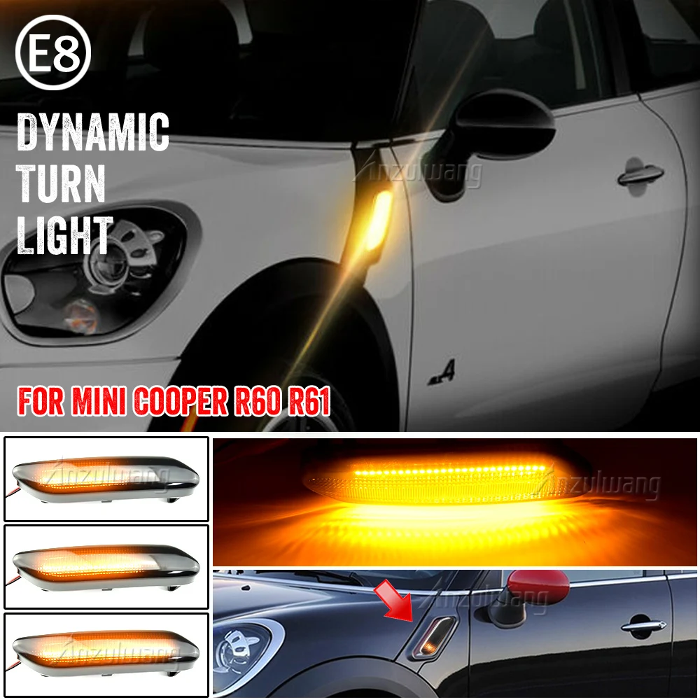 

1 Pair Dynamic LED Side Marker Indicator Lamp Turn Signal Fender Lights For BMW MINI COOPER R60 R61 COUNTRYMAN PACEMAN