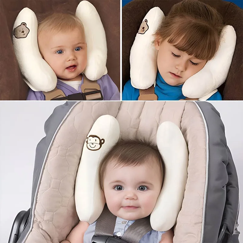 Children's Travel Pillow Cartoon Patterns Neck Head Support Cushion Suitable For Car Seats&Strollers