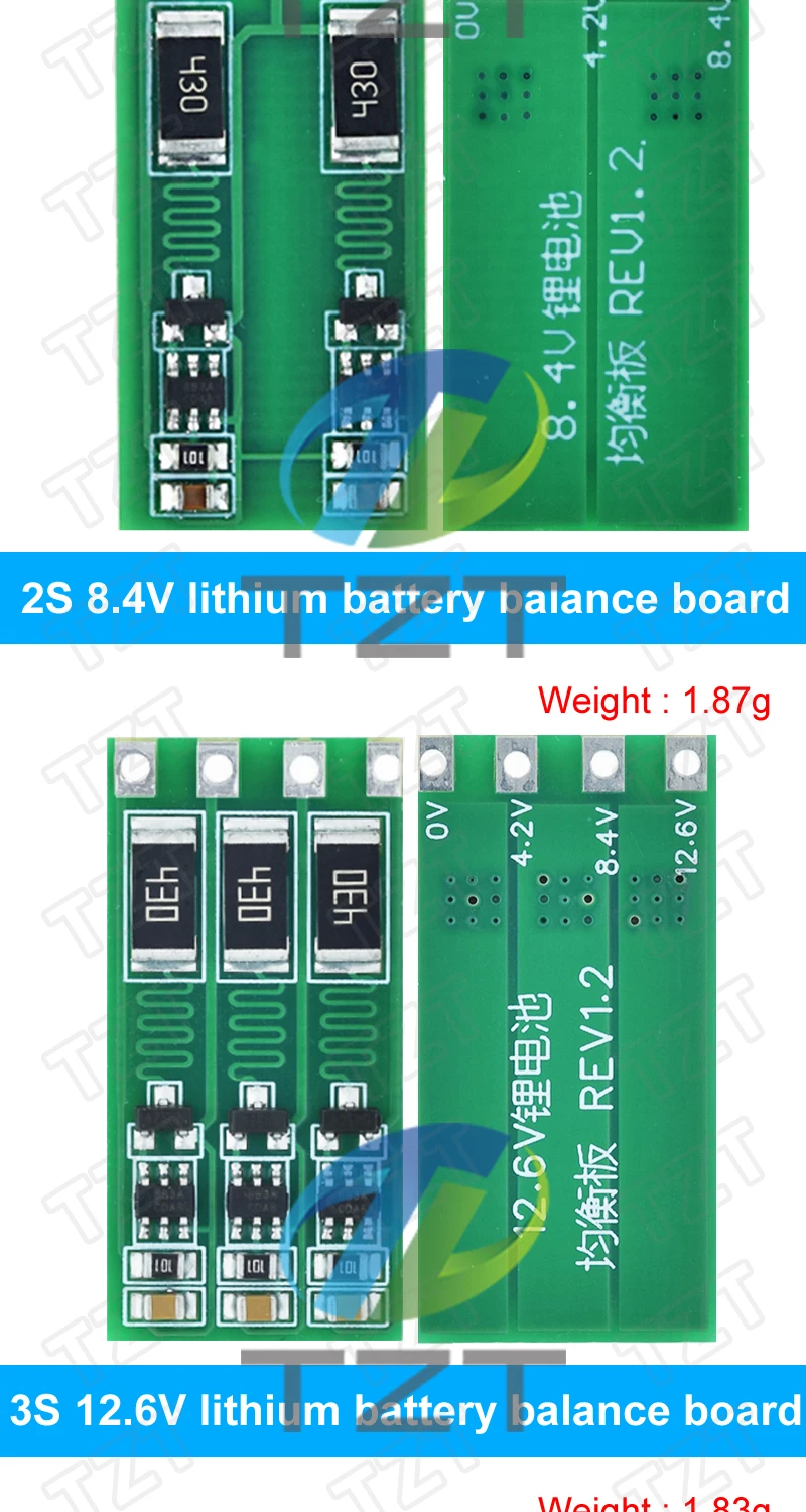 TZT 1/3 Stück 2S 3S 4S Balancer 8.4V 12.6V 16.8V 18650 Polymer Li-Ion Lithium-Akku Balancer BMS 100mA Ausgleichsstrom – Detail 8