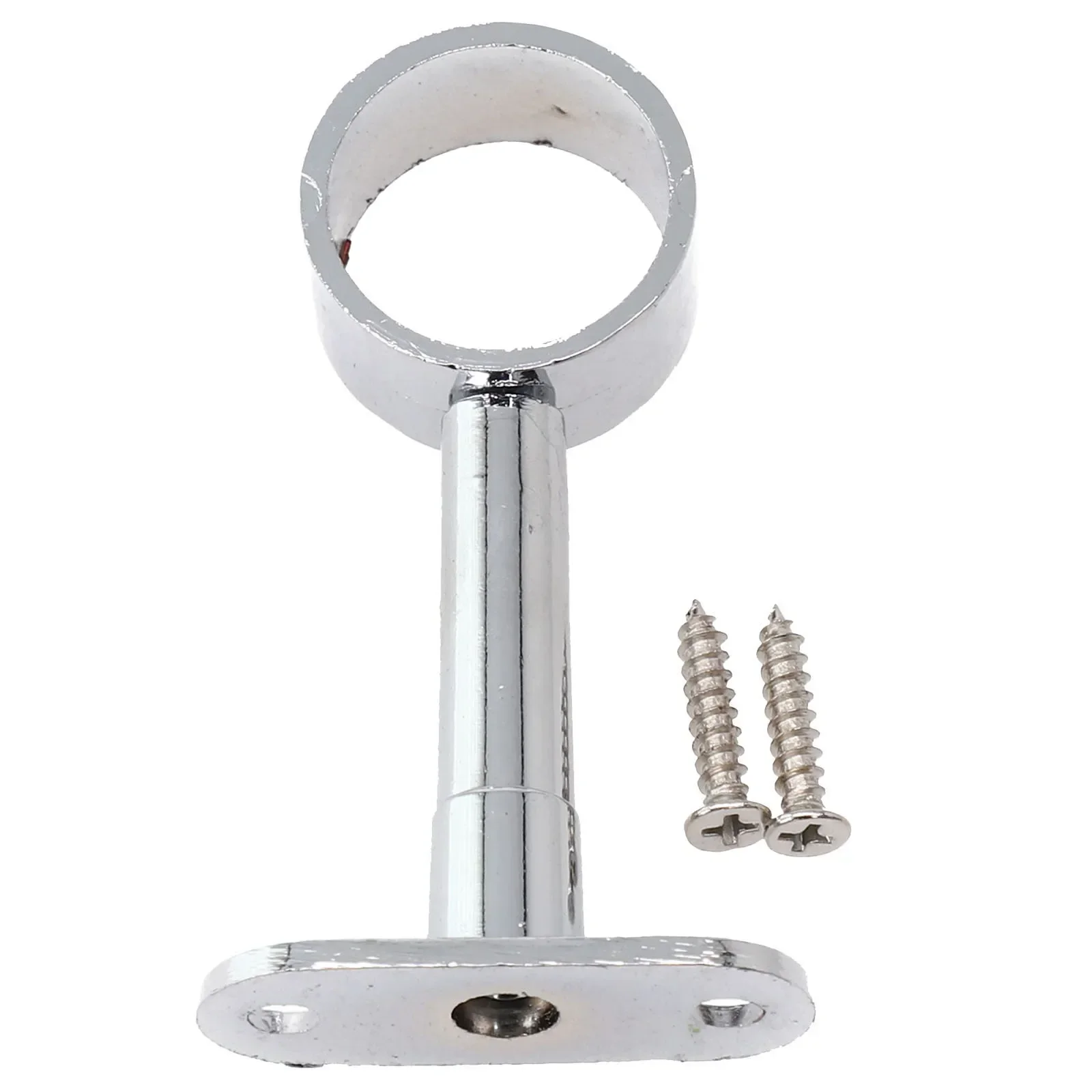 Round Chrome Centre Support Bracket For Wardrobe Rail Rod Socket For Using With Diameter 25mm Wardrobe Rail / Pipe