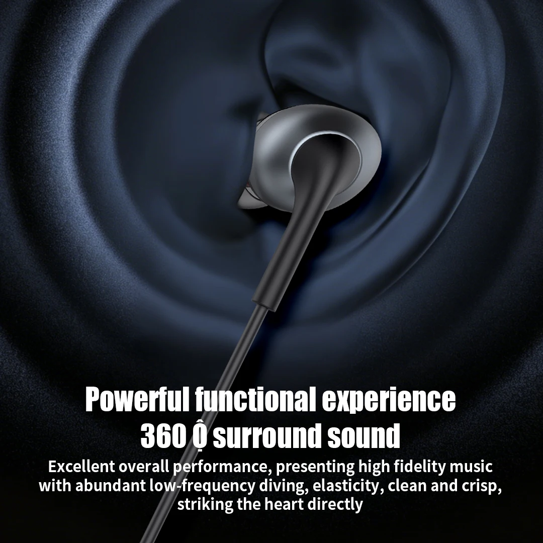 Premium Wired USB-C In-Ear Headphones with 9D HiFi Stereo Sound