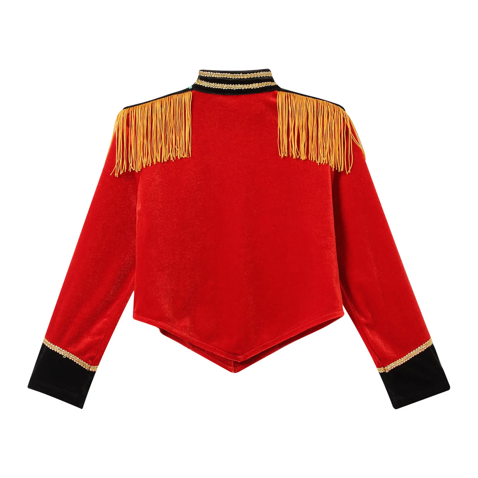 Costume da banda da marcia per ragazze e ragazzi, giacca da direttore di circo, cappotto, performance di squadra, batterista, tamburo, uniforme principale con set di cappelli - immagine 4